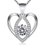 Jewlldeen Collares Mujer Plata Corazón Colgantes Plata de Ley 925 con para Regalo Originales Cadena 18 Inch Longitud