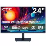 KTC Monitor de 24 Pulgadas QHD 2K 100Hz IPS con Anti-Luz Azul y FreeSync/GSync
