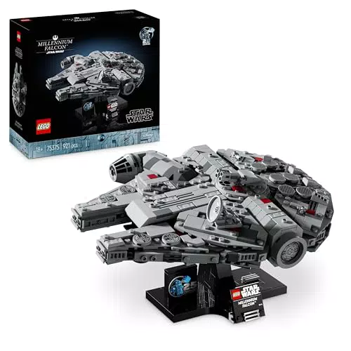LEGO Star Wars 75375 Halcón Milenario -Maqueta para Adultos de Nave Estelar Coleccionable con Base y Placa - Decoración de Escritorio - Regalo para Hombres