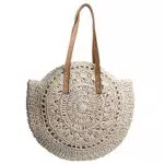LUI Bolsos de paja redondos para mujeres, perfectos para la playa y vacaciones