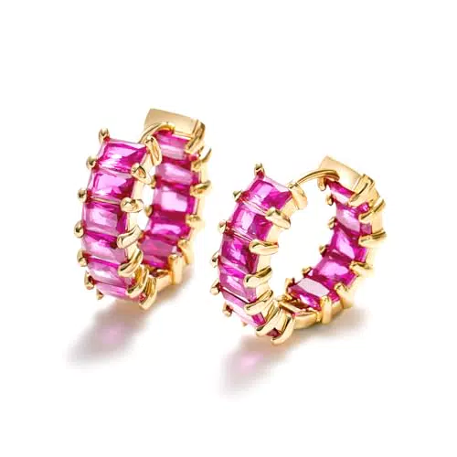 MESOVOR Pendientes de aro de Circonita Cúbica para Mujer