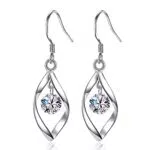 Pendientes chapados en plata S925 con zirconia cúbica