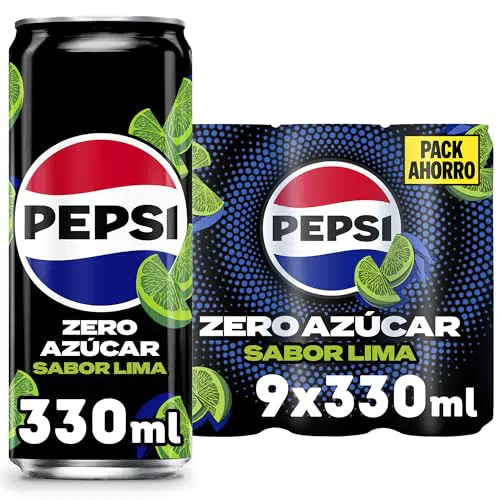 Pepsi Zero Lima - Refresco de cola sin azúcar y sin calorías, 330 ml