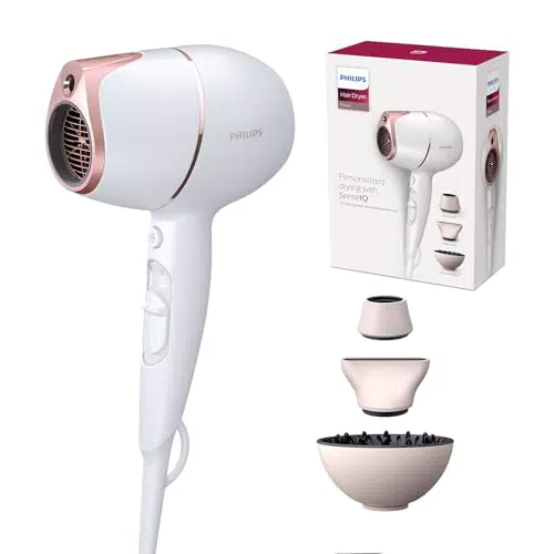 Philips Secador de Pelo Prestige con tecnología SenseIQ y difusor incluido
