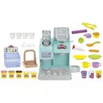 Play-Doh - Kitchen Creations - Súper Cafetería - Cafetera de Juguete con 20 Accesorios y 8 Botes