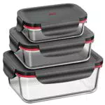 Silit Storio - Set de 3 Recipientes de Cristal Borosilicato para Almacenamiento de Comida