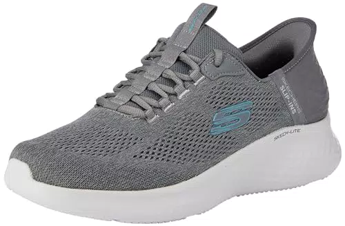Skechers Skech-Lite Pro, Zapatillas Hombre, Malla de carbón con Ribete Azul