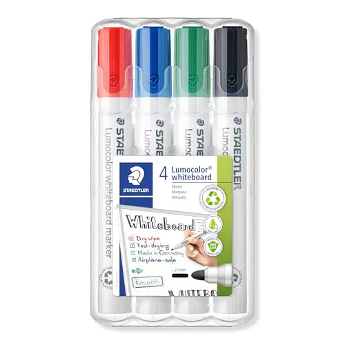 Staedtler Lumocolor 351 WP4 - Rotuladores para pizarra blanca recargables