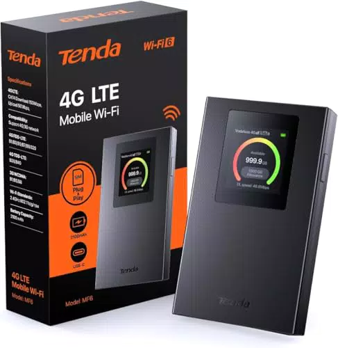 Tenda Router 4G Móvil - Módem 4g SIM, Hotspot Portátil WiFi 6 AX300