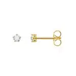 Thomas Sabo Pendientes Individuales Piedra Blanca Plata Chapada en Oro H2135-414-14