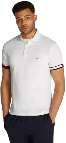Tommy Hilfiger Polo de manga corta hombre Flag Cuff Slim Fit