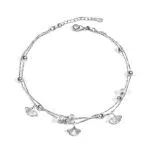 VGWON Tobillera de Plata 925 con Cuentas de Estrella, Diseño Elegante para Mujeres y Niñas