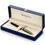 Waterman Hémisphère roller con adorno de oro de 23 quilates, punta fina.