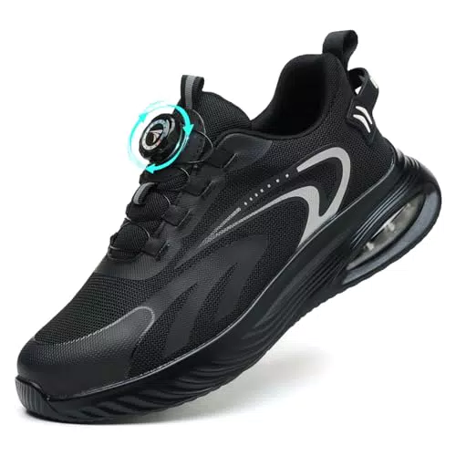 AEKYIWL Zapatos de Seguridad para Hombre y Mujer con Punta de Acero y Cordón