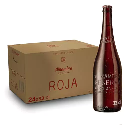Cerveza Alhambra Reserva Roja Bock Tostada - Sabor Intenso 7.2% Vol. Alcohol