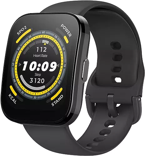 Smartwatch Amazfit Bip 5 con Pantalla Grande, Bluetooth, Alexa, GPS, Batería de 10 días, Rastreador de Actividad Física y Frecuencia Cardíaca, Control de Oxígeno en Sangre