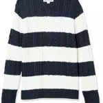 Amazon Essentials Jersey de Manga Larga 100% Algodón con Trenzado Aran para Hombre