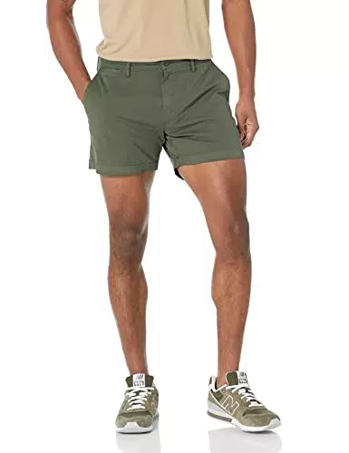Amazon Essentials Pantalón Corto Chino Ajuste Estrecho con Parte Elastizada