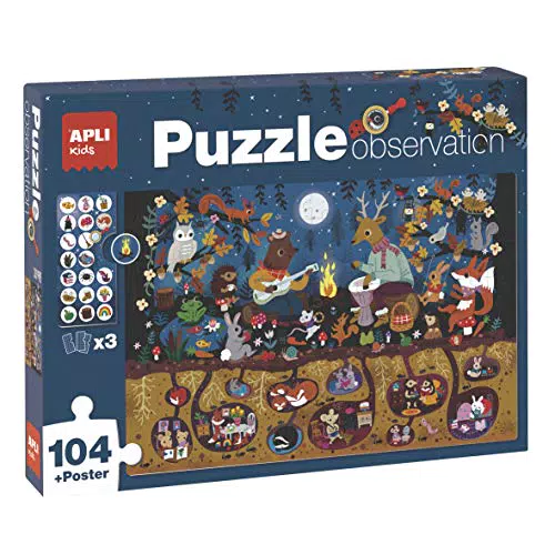 APLI Kids Bosque Puzzle Observación - Diversión Educativa para Niños