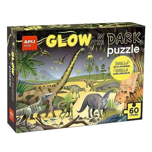 APLI Kids Puzle Fluorescente Dinosaurios Brilla en la Oscuridad