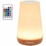 Auxmir Lámpara de Mesita de Noche Recargable LED con Control Remoto y Táctil