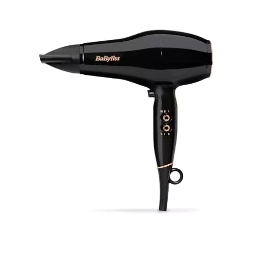 BaByliss Secador de Pelo Pro Power D5245E – 2300 W, Motor AC, Tecnología iónica