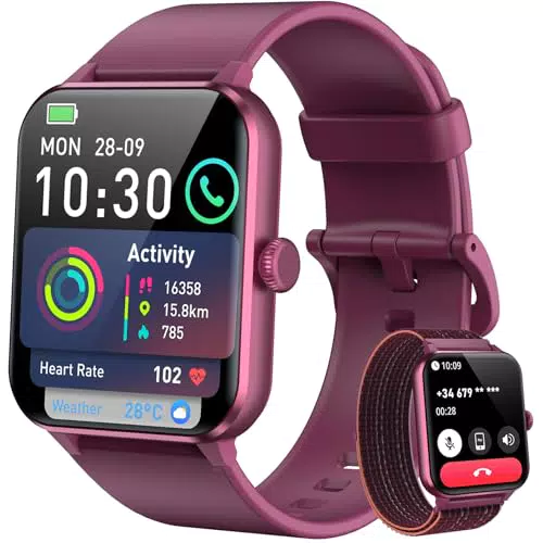 Blackview Reloj Inteligente Mujer con Bluetooth, Pulsómetro y Modos Deportivos