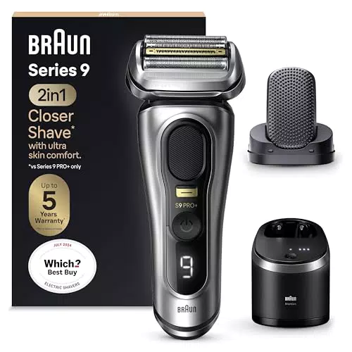Braun Series 9 Pro Afeitadora Eléctrica Hombre, Máquina de Afeitar Barba con Recortadora ProLift y Cabezal 4en1