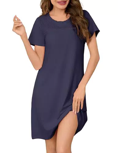 Bresdk Camisón de Verano para Mujer de Algodón Suave y Transpirable
