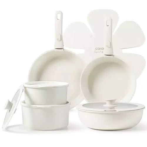 CAROTE Juego de Cocina Antiadherente para Inducción, Apto para Horno y Lavavajillas