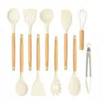 CAROTE Utensilios de Cocina de Silicona y Madera, Antiadherentes y Resistentes