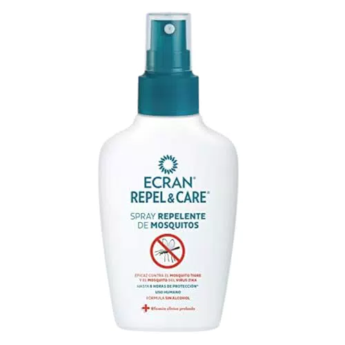 Spray Repelente de Mosquitos Ecran Repel Care - Protección 6 Horas - Ideal Familia - Formato Viaje 100 ml - Pack 2 x 100 ml