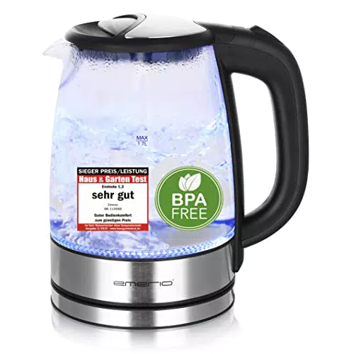 Emerio WK-119988 Hervidor de Agua Eléctrico Cristal 2200 W 1.7 litros