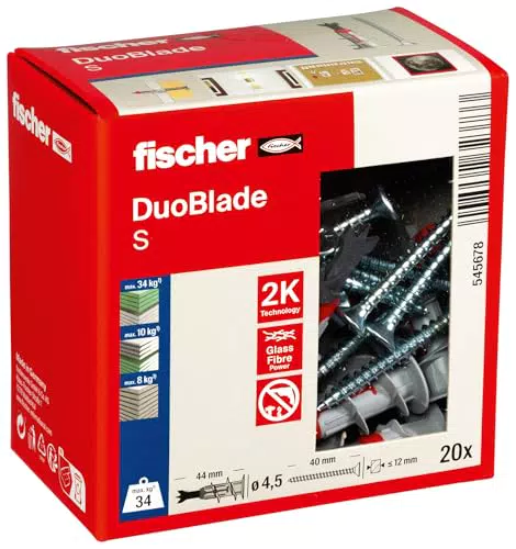 Fischer DuoBlade: Tacos Autoperforantes para Pladur, Soporte TV y Cuadros