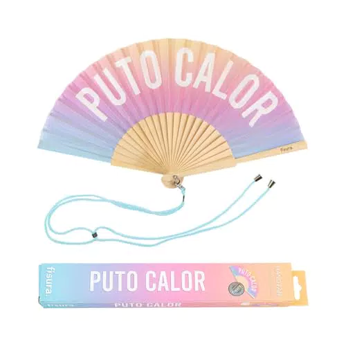 FISURA – Abanico original con mensaje en español o inglés, de madera moderna.