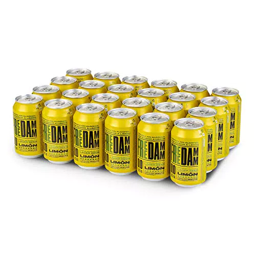 Damm Free Limón - Cerveza Sin Alcohol 0,0% en Pack de 24 Latas 33 cl