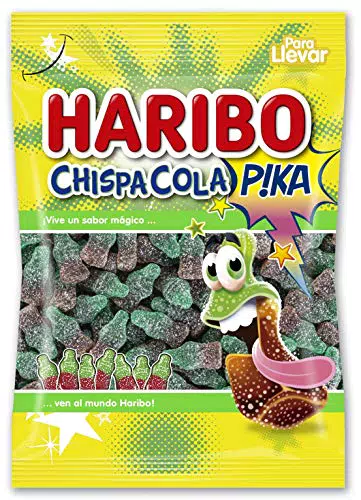 Haribo Chispa Cola - Gominolas con sabor a cola, bolsa de 100g