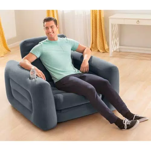 Intex Sillón cama hinchable 2 en 1 con reposabrazos para relax
