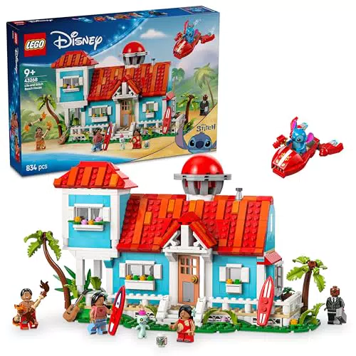 LEGO Casa en la Playa de Lilo y Stitch con 5 Minifiguras - Regalo Perfecto para Niños de 9+ años