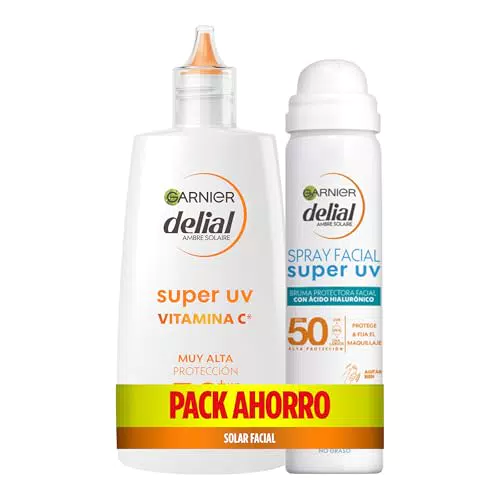 Garnier Delial Bruma Facial FPS50 y Crema Facial Fluida FPS50