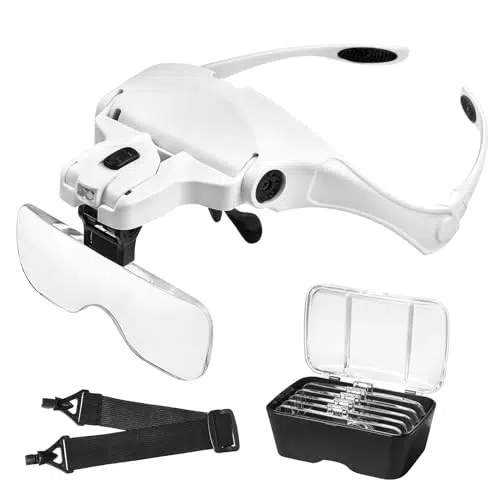 Anpro Lupa Ajustable con Luz LED y 5 Lentes para Lectura y Reparaciones