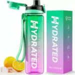 Mevoly Botella de Agua Sin BPA con Marcador de Tiempo para Gimnasio y Actividades