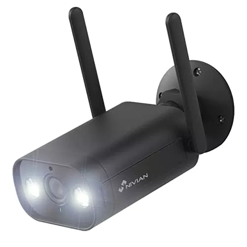 Nivian Cámara Bullet WiFi 2.4GHz 2K IP66 con Detección de Humanos y Visión Nocturna