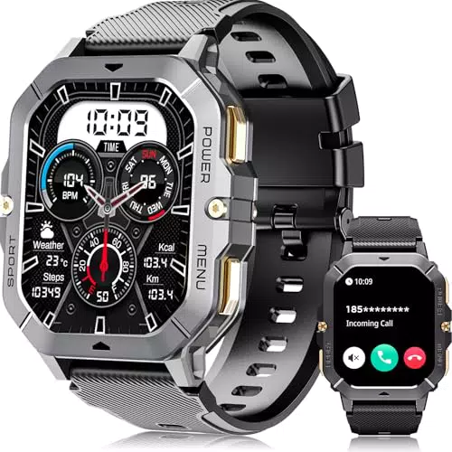 OUKITEL Reloj Inteligente para Hombre con Llamadas Bluetooth y Modos Deportivos