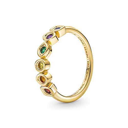 Pandora Anillo Marvel Infinity chapado en oro de 14 quilates con cristal