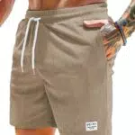 Bermudas Hombre Casual Cargo Suave Ligero Algodón con Bolsillos Verano