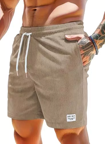 Bermudas Hombre Casual Cargo Suave Ligero Algodón con Bolsillos Verano
