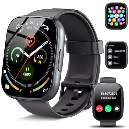 Reloj Inteligente para Hombre y Mujer, Smartwatch con Llamadas Bluetooth IP68