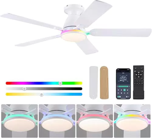 Shanggu Ventilador de Techo con Luz y Mando a Distancia para Interior