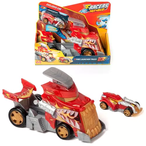 T-Racers Camión Lanzador Fire Launcher Truck - Vehículo exclusivo T-Racer